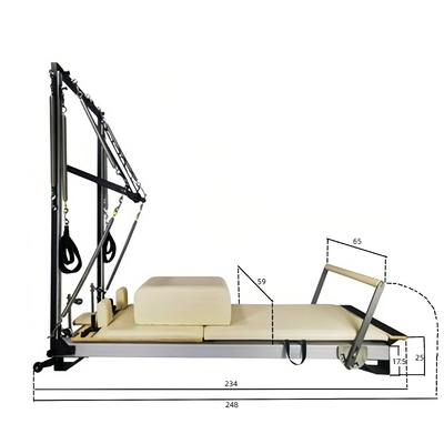 Gericon commerical use lower leg Aluminium pilates reformer pilates with half trapeze