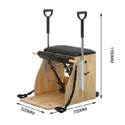 Factory directly white oak wood pilates reformer wooden combo chair with piano springs