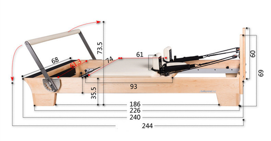 High-end commerical use pilates reformer pilates with super fiber leather