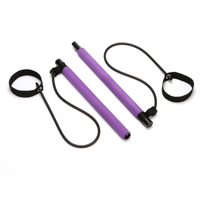 Portable Yoga Exercise Total Body Workout Trainer Toning bar Pilates stick Bar with Foot Loop