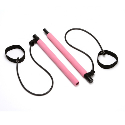 Portable Yoga Exercise Total Body Workout Trainer Toning bar Pilates stick Bar with Foot Loop