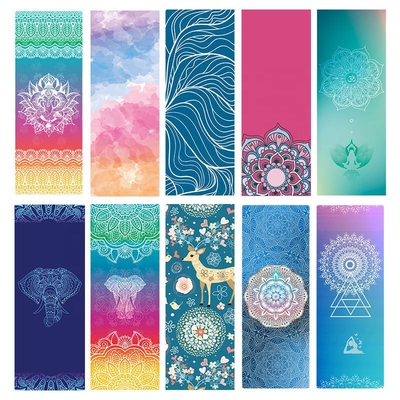 co friendly washable natural rubber suede microfiber yoga mats with carrying strap